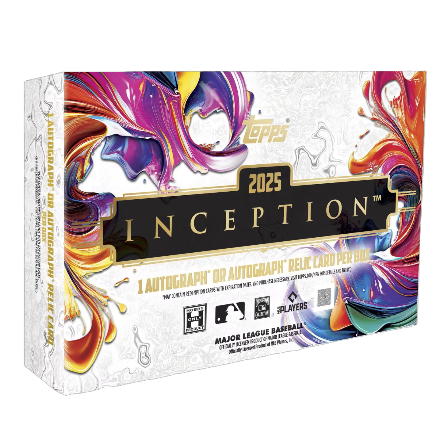 Hobby box of 2025 Topps Inception baseball cards sealed in colorful collector packaging
