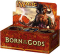 Sealed booster box with fantasy artwork of a winged warrior and mystical symbols on a dark blue background