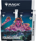 Collector booster box of trading card packs displayed upright with colorful sci-fi card art visible