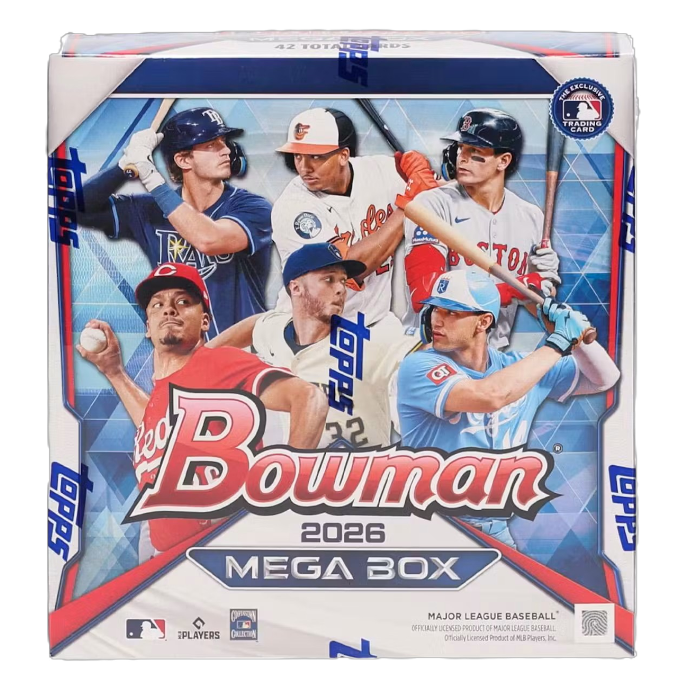Stacked hobby boxes of 2026 baseball trading cards with vibrant primedexi™ foil accents on the packaging