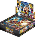 Collector-style booster box with colorful card art and sealed foil packaging displayed at slight angle