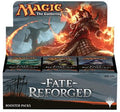 Sealed booster box case of collectible trading card boosters with colorful fantasy artwork on the box