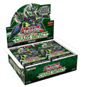 Top-down shot of a sealed Chaos Impact 1st Edition booster box with colorful card art on the lid