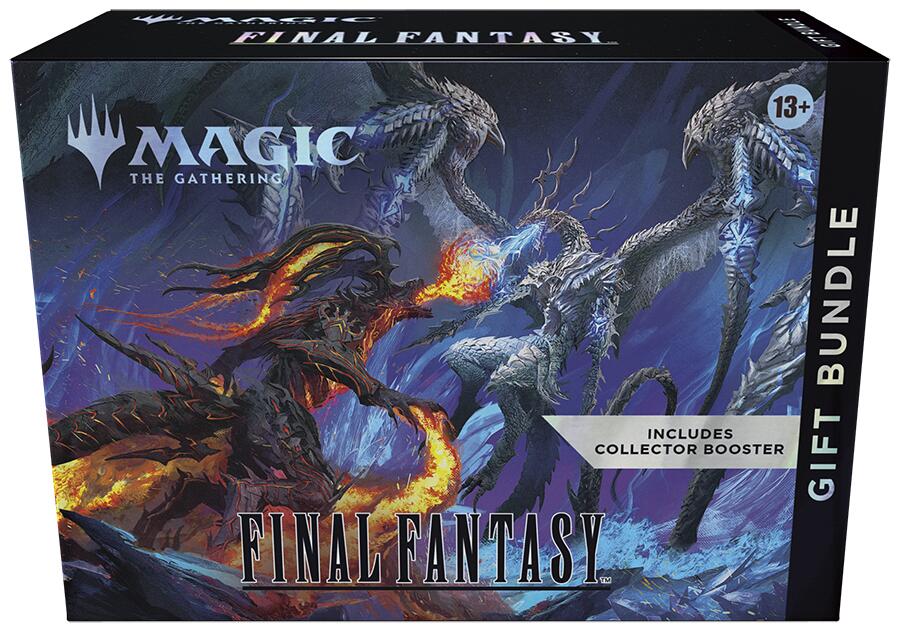Collectible gift bundle with themed trading cards, enamel pin, and illustrated art card in a black presentation box