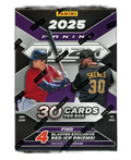 Hobby blaster box of 2025 baseball Prizm cards with colorful logo and sealed foil packaging