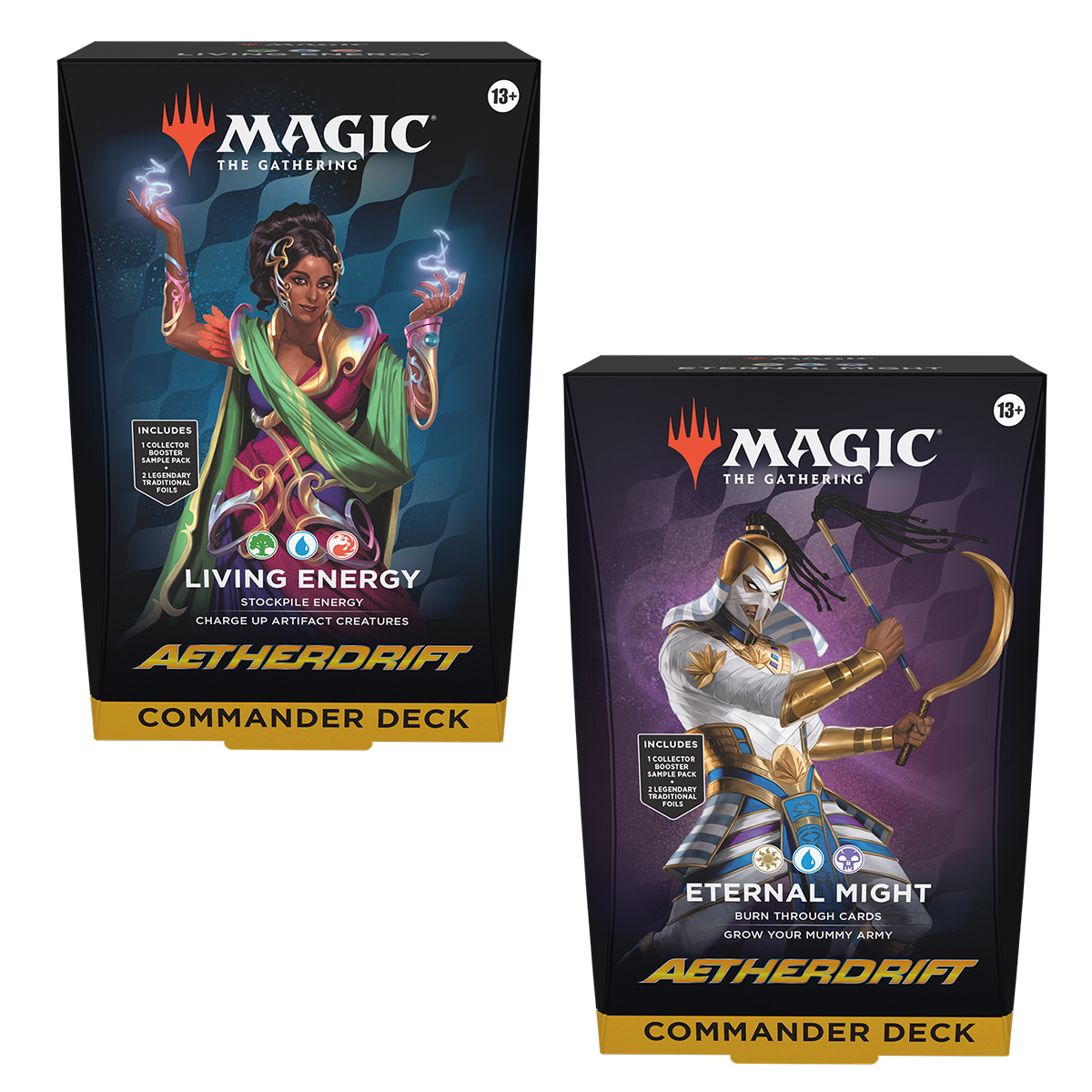 Commander deck box with ethereal blue-green artwork showing a cloaked figure and swirling mist