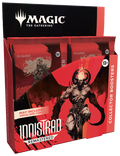 Open collector booster display box with colorful trading card artwork spilling out across a tabletop