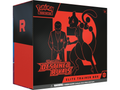 Elite trainer starter set box with collectible cards, foil pack, character art and starter accessories displayed on dark background.