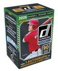 2026 Panini Donruss Baseball Hobby Blaster Box on white background showing colorful card pack artwork