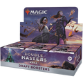Open Magic: The Gathering Double Masters 2022 draft booster box showing sealed booster packs in a display box